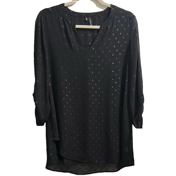 Maurices Gray Embellished 3/4 Sleeve Tunic - Picture 1 of 14